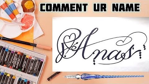 Anas Name Signature Calligraphy Status | How to Draw, Cursive Calligraphy with Cut Marker