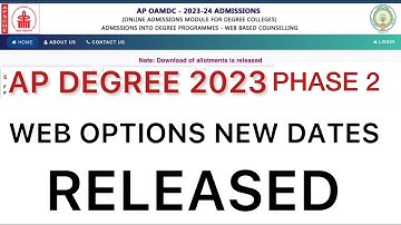AP DEGREE 2nd PHASE WEB OPTIONS NEW SCHEDULE | DEGREE COUNSELLING LATEST DATES