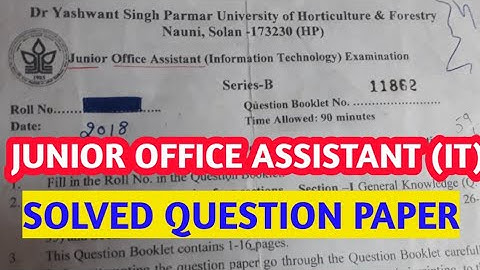 Junior office assistant (IT) NAUNi university,solan