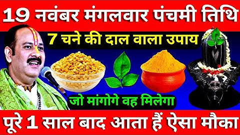 19 नवंबर मंगलवार पंचमी तिथि के दिन 7 चने की दाल वाला उपाय जरूर करें || Pradeep Ji Mishra