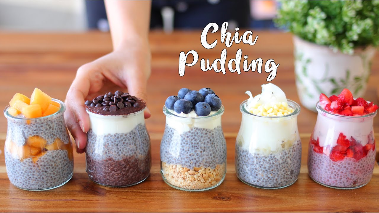 CHIA PUDDING per la COLAZIONE - Leggeri e Freschi per l'Estate - 5 Colazioni Gustose