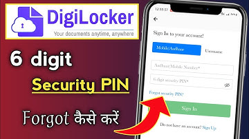 How to forgot digilocker 6 digit security Pin | Digilocker password reset kaise kare | Digilocker