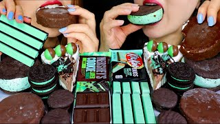 Asmr mint chocolate oreos, kitkat, ice cream cookie sandwich,
hershet's pie, hershey's layer crunch chocolate, slims 리...