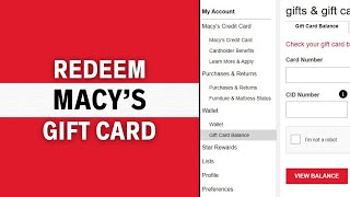 How To Redeem Macy's Gift Card (2024) | Use Macy's Gift Card Online