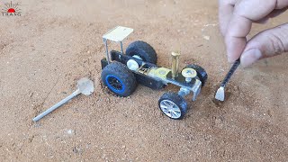 Diy mini Tractor machine at home | Simple science project