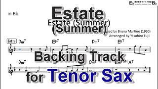 Estate (Summer) By Bruno Martino - Backing Track With Sheet For Tenor Sax