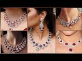Latest and beautiful gold red stone diamond necklace jewellery collection