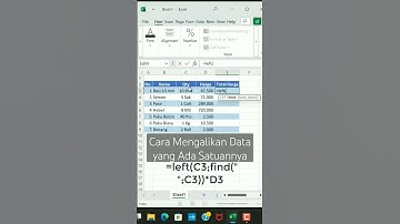 Cara Mengalikan Data yang Ada Satuannya #excel #shortsexcel