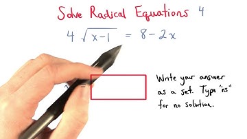 Solve Radical Equations 4 - Visualizing Algebra