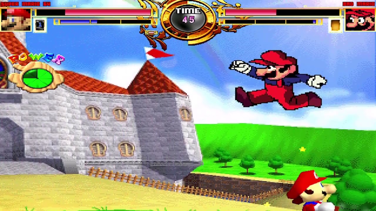 NICK54222 MUGEN: Super Mario 64 VS Bad Mario (Fiction Fight)