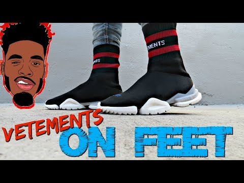 vetements black reebok edition sock pump high top sneakers