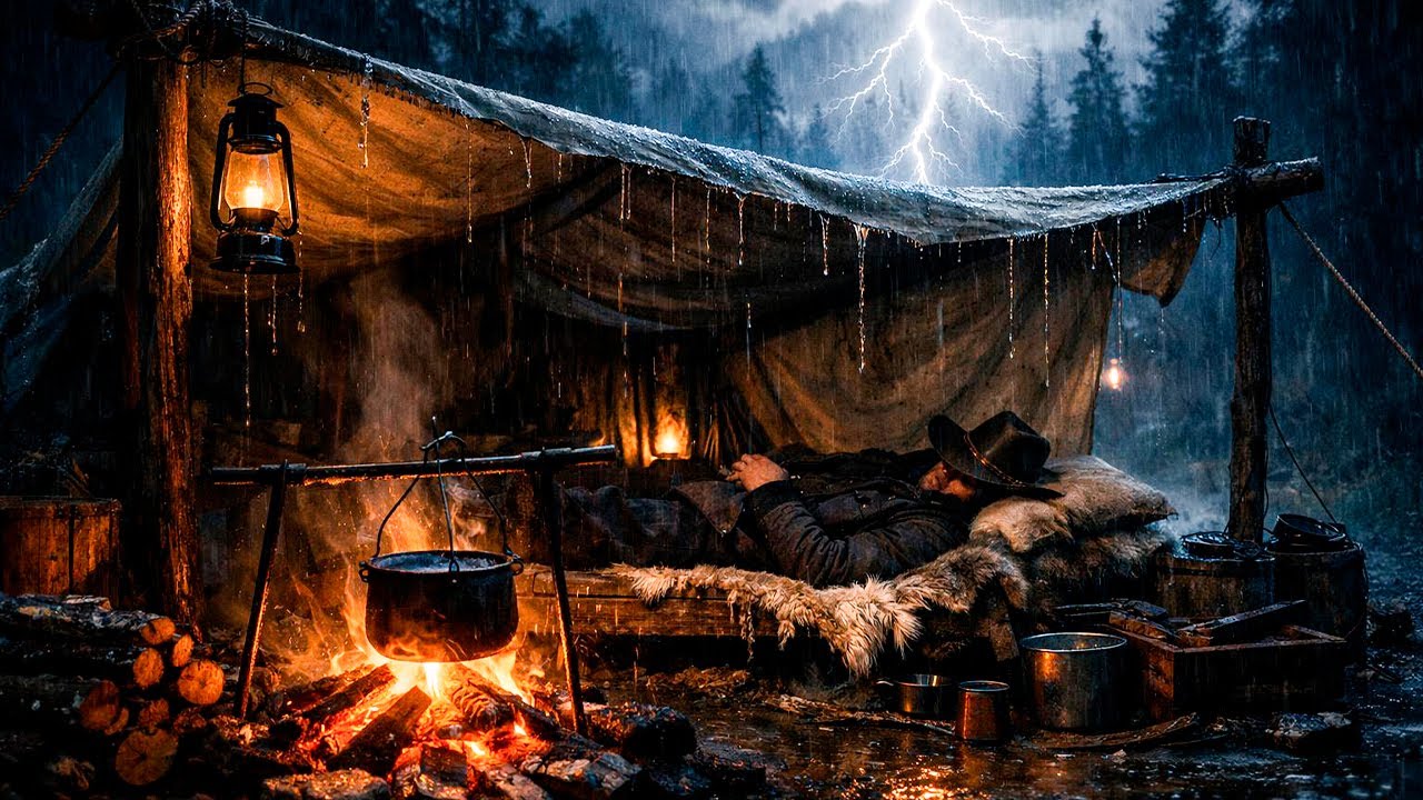 Arthur Alone in a Tent During a Thunderstorm – Rainy Night Sleep Aid | RDR2 ASMR