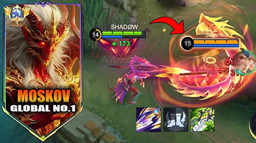 WTF DAMAGE!! BEST 1 HIT BUILD MOSKOV 2024 (recommended build and emblem)- MLBB!!