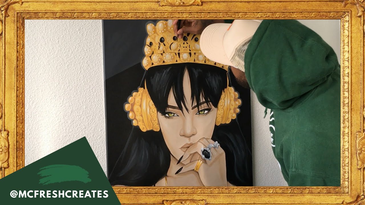 Queen Rih New Artwork from McFresh Creates - Queen Rih 🍏 // How to paint Rihanna ...