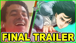 INSANE! My Attack on Titan PART 4 TRAILER REACTION & Quick thoughts