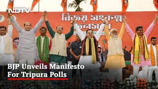 With Big Ticket Promises For Tribals, BJP Launches Manifesto For Tripura screenshot 1