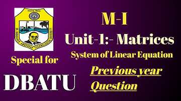 Matrices | System Of Linear Equations | Homogeneous System of Equation | PYQ | Apna Maths Wala