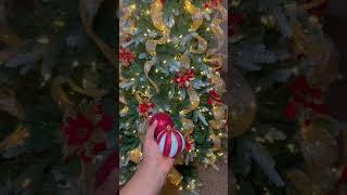 Decorating Christmas tree with 3 simple items. #RibbonChristmasTree #ChristmasTree2022 #TreeDecor