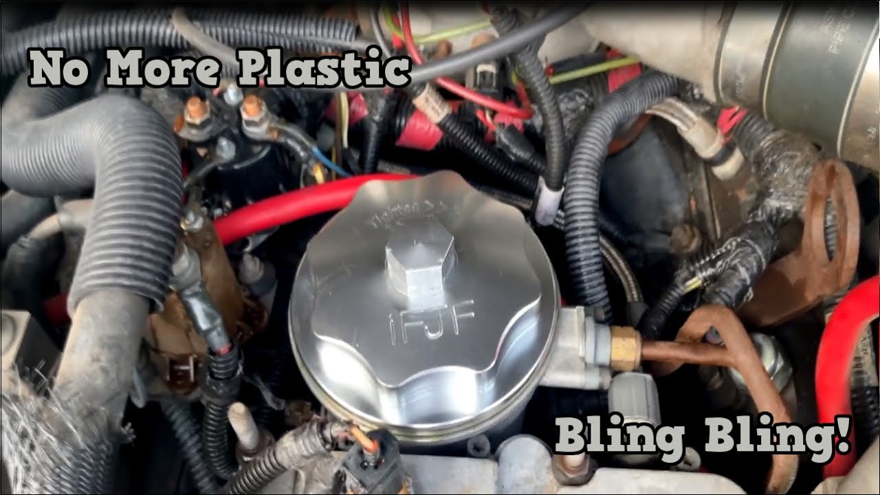 F350 7.3 Powerstroke Billet Fuel Filter Cap Install YouTube
