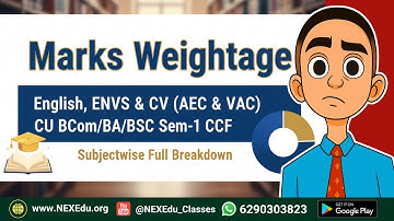 English, ENVS & CV (AEC & VAC) Marks Weightage | CU B.Com Sem-1 CCF | Subjectwise Full Breakdown