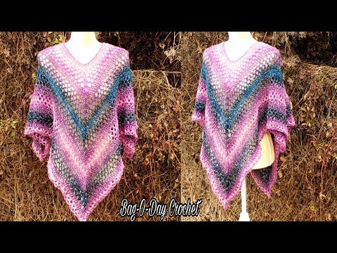 How To Crochet A Poncho - Spring Summer Poncho - Bag-O-Day Crochet Tutorial #576
