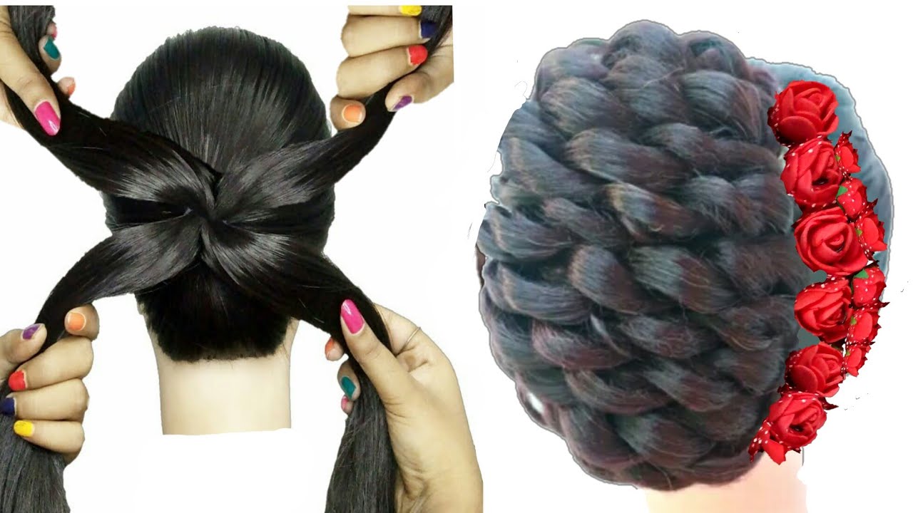 New unique French juda Hairstyle with Only one donut YouTube