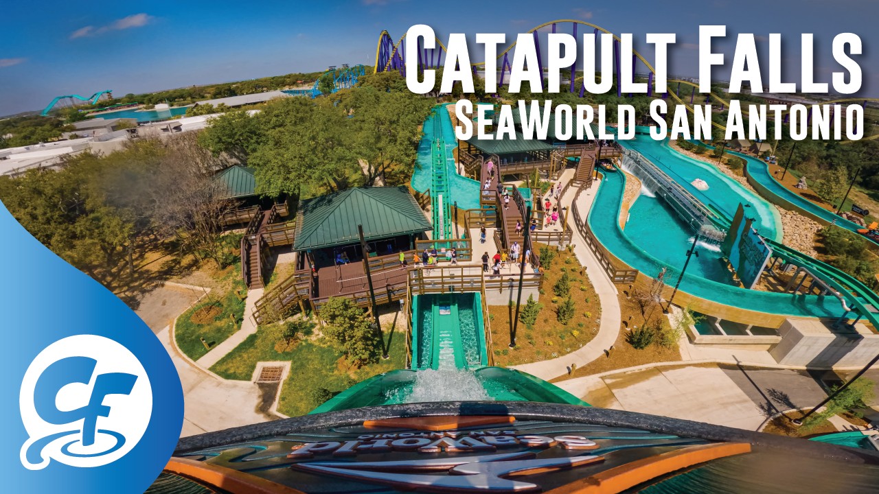 Catapult Falls on-ride 5K @60fps SeaWorld San Antonio
