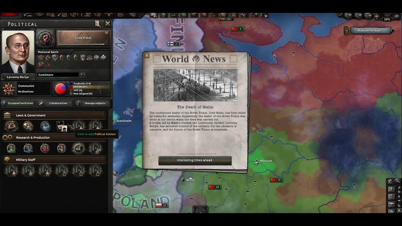 How to assassinate stalin have a bloodless coup soviet union hoi4