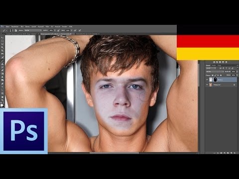 Photoshop Tutorial Deutsch: Gesicht in anderes Bild einfügen (subtitles available)