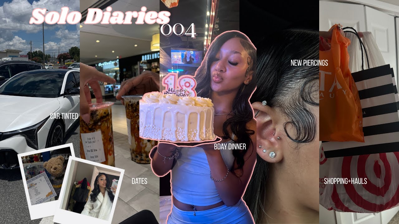 Solo Diaries 04| bday dinner, build a bear date, shopping+hauls, got MY CAR tinted, new piercings+id