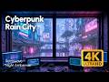 Cyberpunk Retrowave City in Rain | Synthwave Ambient Beat for Study, Sleep &amp; Relaxation (4K)