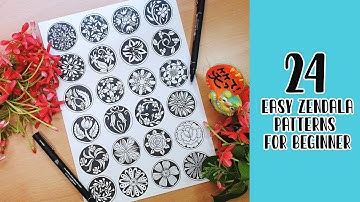 24 Easy Zendala Patterns for Beginners || 24 Easy zentangle Patterns