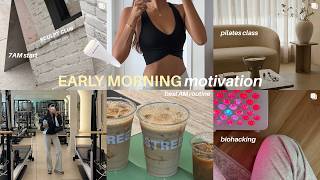 early morning MOTIVATION routine pilates new coffee shop in LA biohacking working from home