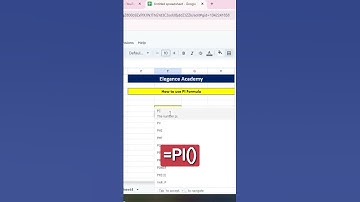 How to PI Formula #excel #msexcel  #shortsvideo #shorts #ytshorts #eleganceacademy #tricks #pi