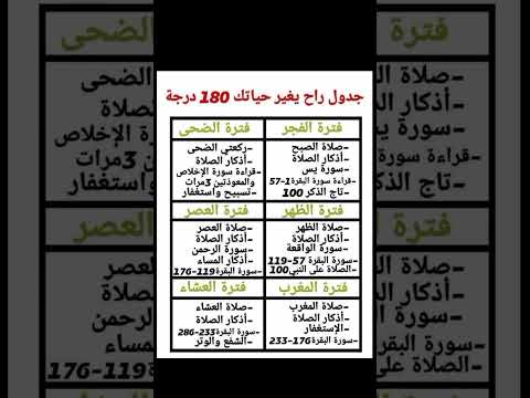 جدول راح يغير حياتك 180 درجة معلومة اكسبلور نصيحة اشتراك لايك الصلاة الاسلام الإيمان دعم