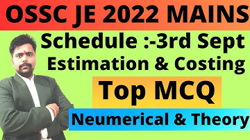 53. OSSC JE 2022 RE-EXAM | OSSC JE 2022 MAINS TOP Numerical Concepts of Estimation & Costing |