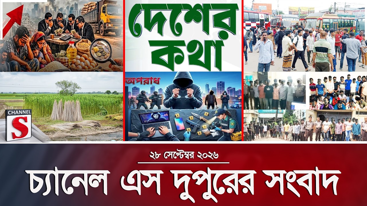 চ্যানেল এস দুপুরের সংবাদ  | দুপুর ২.০০ | Latest News | Channel S | Channel S News
