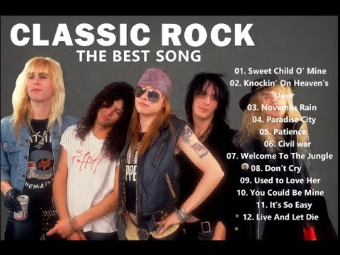 Classic Rock Icons Nonstop Playlist 70s 80s 90s | Guns N