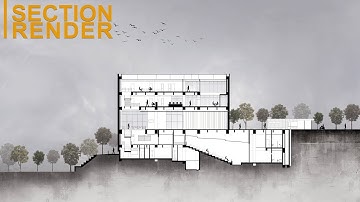 Section Rendering In Photoshop ||Easy architectural section rendering 2018