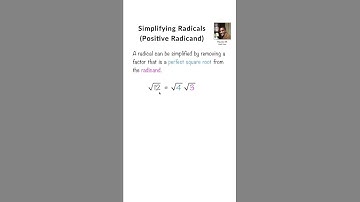 Radicals | Simplifying Radicals with a Positive Radicand
