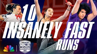 Top 10 Insanely Fast Runs from Season 14 | American Ninja Warrior | NBC