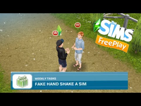 How to Fake Hand Shake A Sim|Sims Freeplay(weekly tasks)