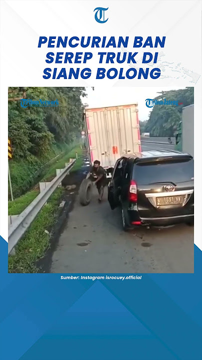 Terekam Detik-detik Pencurian Ban Serep Truk di Tol Tangerang Bawa Avanza Hitam