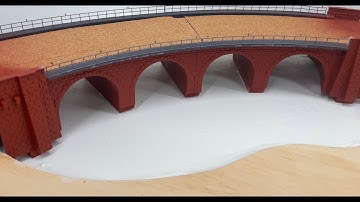 Josef - Model Railway & Toy Room 26 Installing Curved Viaduct Painting & Lowering Baseboard