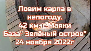 Ловим карпа в непогоду,42 км база Зелёный остров ,сильный ветер и бешеное течение .