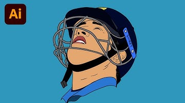 MS Dhoni 2D Vector art | Adobe Illustrator
