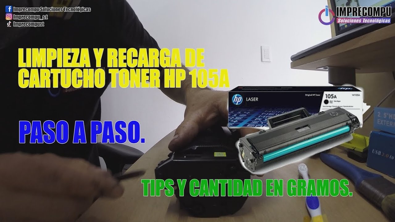 Como recargar cartucho t ner hp 105a de impresora hp laser 107w