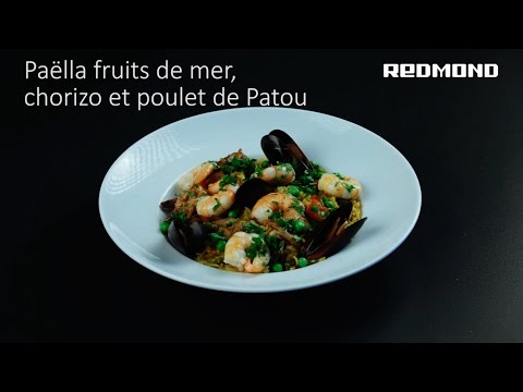 paëlla-fruits-de-mer,-chorizo-et-poulet-de-patou,-avec-le-multicuiseur-redmond-rmc-280e,-recette