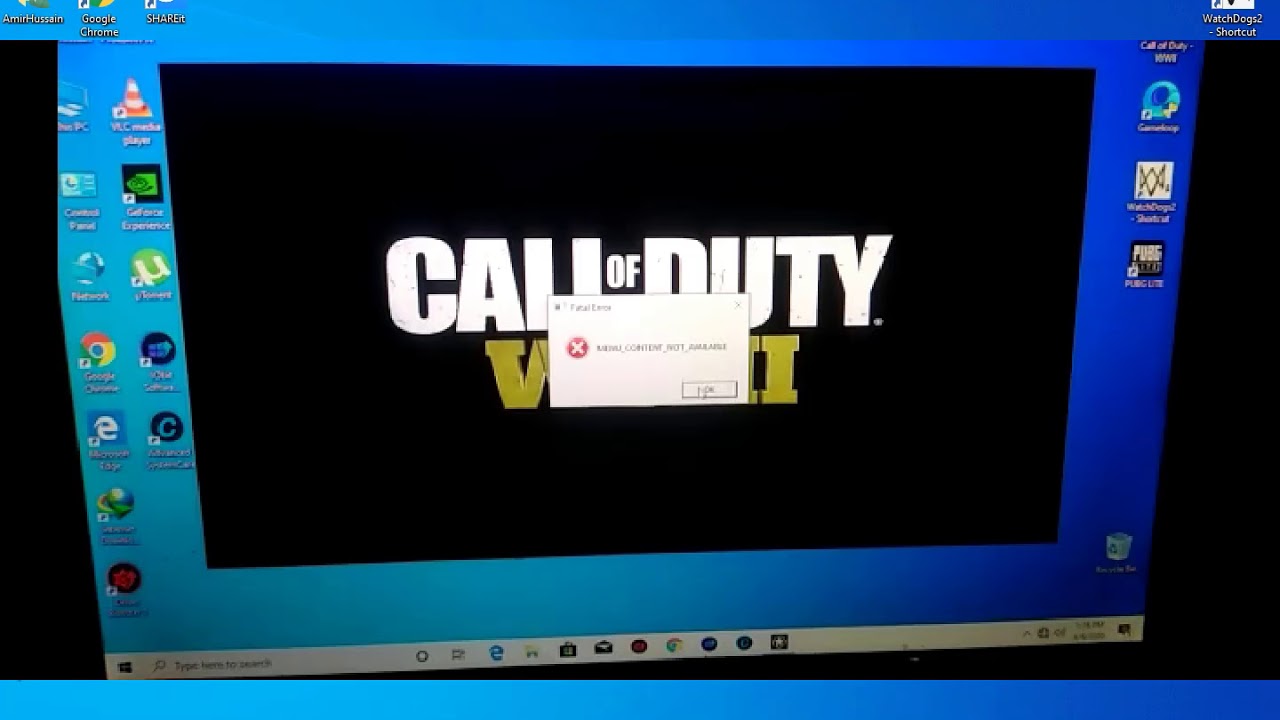 Coll of duty ww2*** menu content not available - YouTube