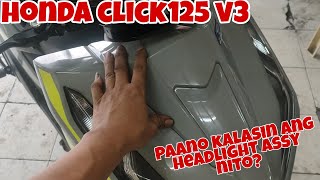 honda click125 v3 paano kalasin ang headlight assy at mag install ng MDL at dual contact horn